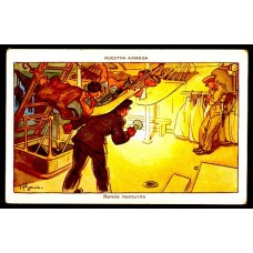 BARCOS MARINA NACIONAL HUMORISTICA RONDA NOCTURNA ANTIGUA TARJETA POSTAL